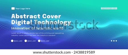 Digital technology poster cover speed connect blue green background, cyber information, abstract communication, innovation future tech data, internet network connection, Ai big data blend illustration