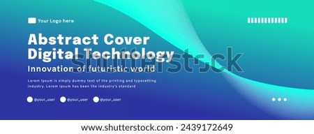 Digital technology poster cover speed connect blue green background, cyber information, abstract communication, innovation future tech data, internet network connection, Ai big data blend illustration