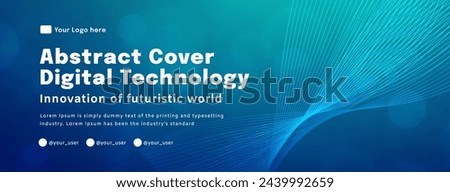 Digital technology poster cover speed connect blue green background, cyber information, abstract communication, innovation future tech data, internet network connection, Ai big data blend illustration