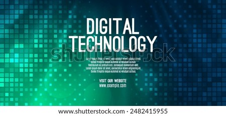 Digital technology speed connect blue green background, cyber nano information, abstract communication, innovation future tech data, internet network connection, Ai big data, line dot illustration 3d