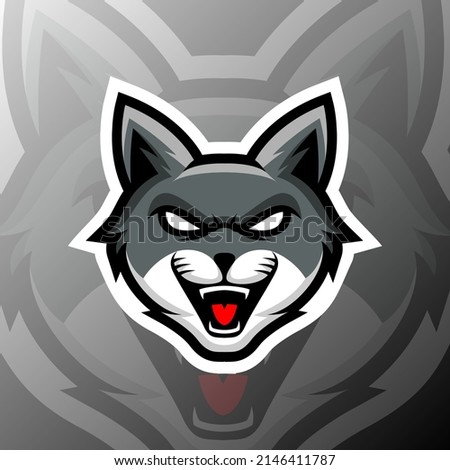 vector graphics illustration of a cat angry in esport logo style. perfect for game team or product logo