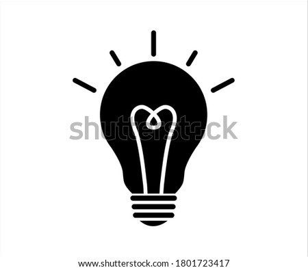 Vector icon set of light bulb, idea bulb, solution, thinking, electricity flat icon concept, light bulb icon with outline an fill, flat design concept