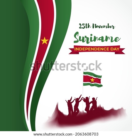 Vector illustration of happy Suriname independence day