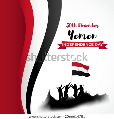 Vector illustration of happy Yemen  independence day