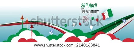 Vector illustration for happy Liberation day Italy