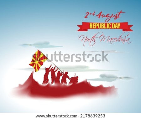 vector illustration for north Macedonia republic day.