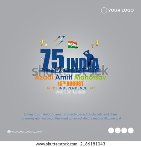 Vector illustration for India Independence Day, the written text means festival of freedom.