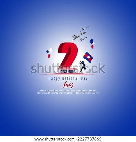 Vector illustration of happy National Laos day