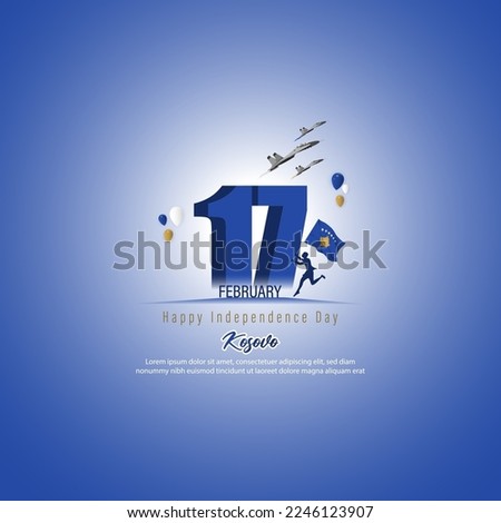 Vector illustration of Kosovo Independence Day banner
