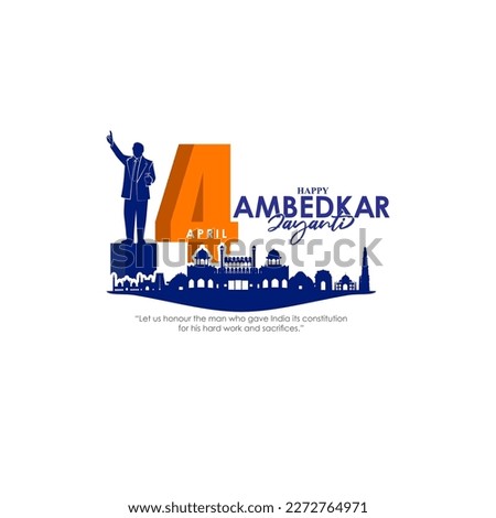 Vector illustration of Happy Ambedkar Jayanti