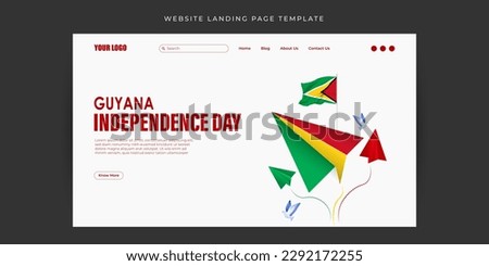 Vector illustration of Guyana Independence Day Website landing page banner mockup Template