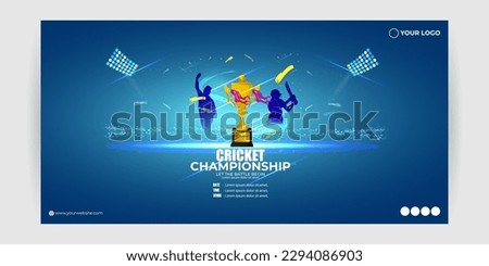 Vector illustration of T-20 Cricket Tournament 2023 social media story feed mockup template