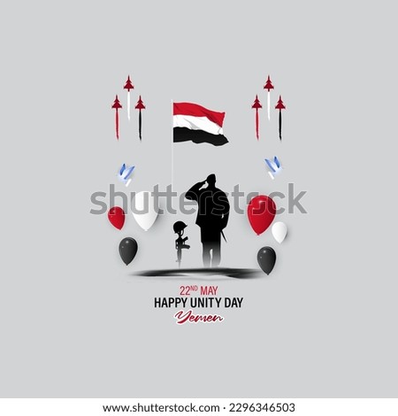 Vector illustration for Happy Unity Day Yemen social media story feed set mockup template