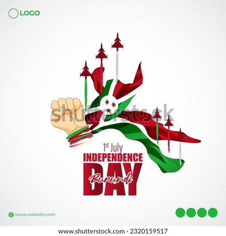 Vector illustration of Burundi Independence Day social media story feed mockup template