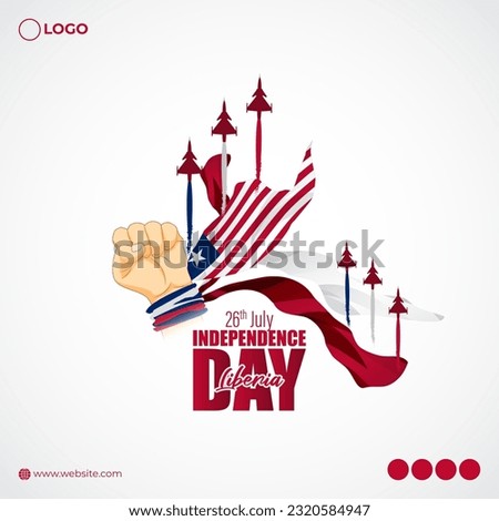 Vector illustration of Liberia Independence Day 26 July social media story feed mockup template