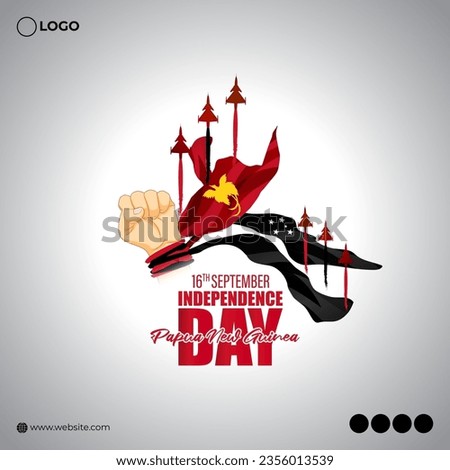 Vector illustration of Papua New Guinea Independence Day social media story feed template