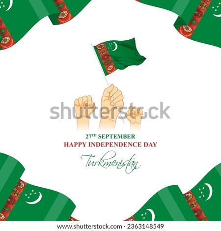 Vector illustration of Turkmenistan Independence Day social media feed template
