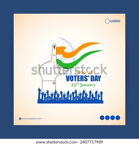 Vector illustration of National Voters Day social media feed template