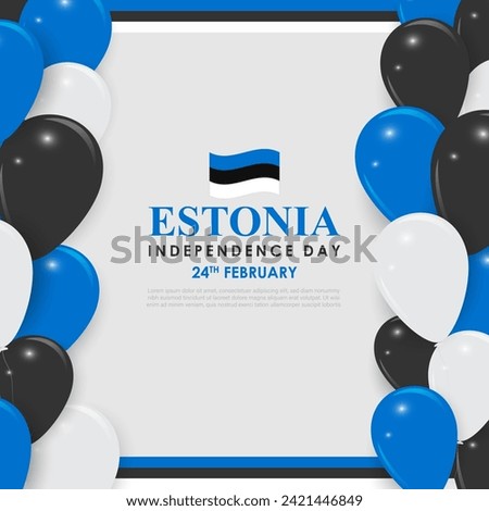 Vector illustration of Estonia Independence Day social media feed template