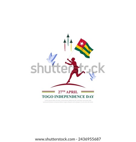 Vector illustration of Togo Independence Day social media feed template