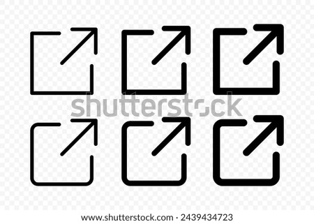 External link icon set isolated on transparent background