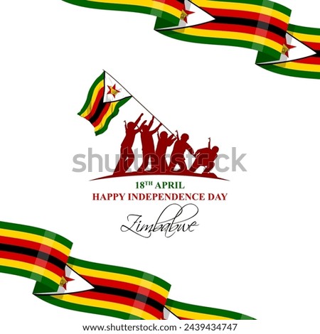 Vector illustration of Zimbabwe Independence Day social media feed template