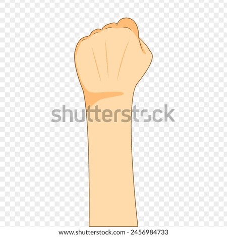 Vector illustration of fist hand back view on transparent background