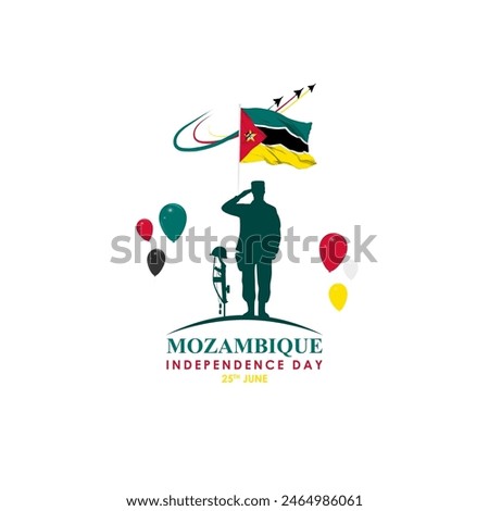 Vector illustration of Mozambique Independence Day 25 June social media feed template