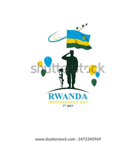 Vector illustration of Rwanda Independence Day social media feed template