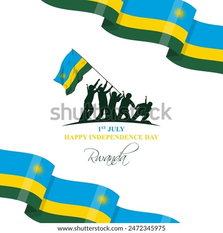 Vector illustration of Rwanda Independence Day social media feed template