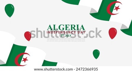 Vector illustration of Algeria Independence Day social media feed template