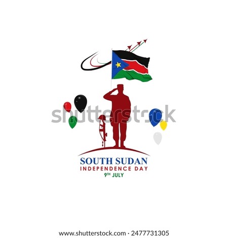 Vector illustration of South Sudan Independence Day social media feed template