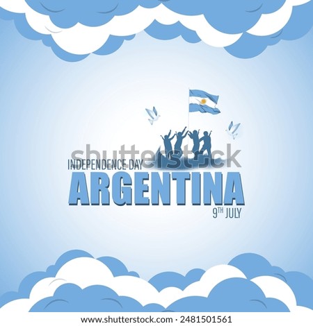 Vector illustration of Argentina Independence Day social media feed template