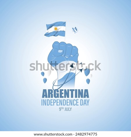 Vector illustration of Argentina Independence Day social media feed template