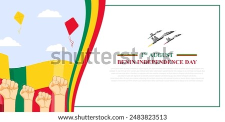 Vector illustration of Benin Independence Day social media feed template