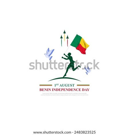 Vector illustration of Benin Independence Day social media feed template