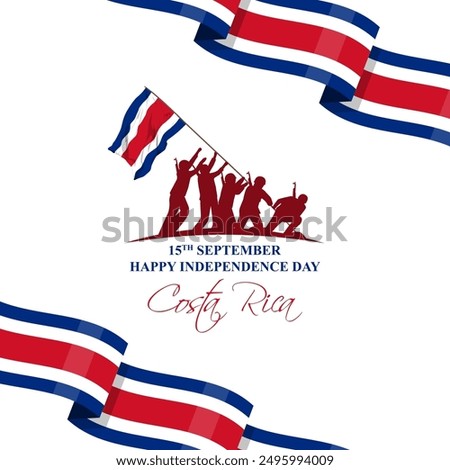 Vector illustration of Costa Rica Independence Day social media feed template