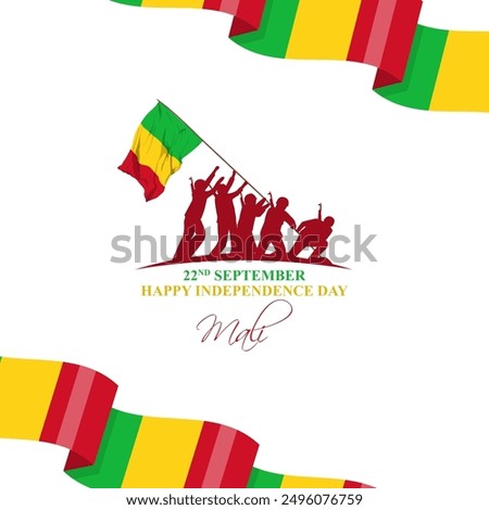 Vector illustration of Mali Independence Day social media feed template