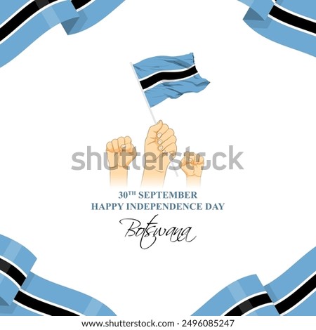 Vector illustration of Botswana Independence Day social media feed template