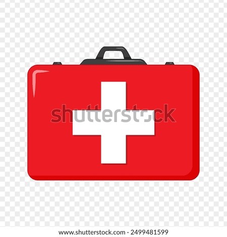 Vector illustration of first aid kit on transparent background