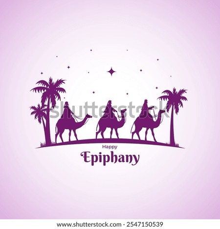 Vector illustration of Happy Epiphany social media template