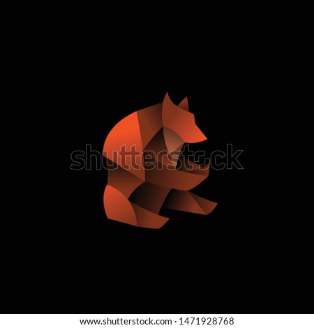 geometric abstract logo with a brown Bear to be the main icon, this is also look modern and clean but unique. available on vector format and trasnparant background!