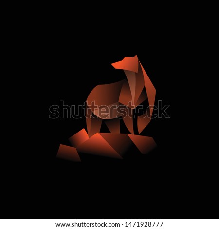 geometric abstract logo with a brown Bear to be the main icon, this is also look modern and clean but unique. available on vector format and trasnparant background!