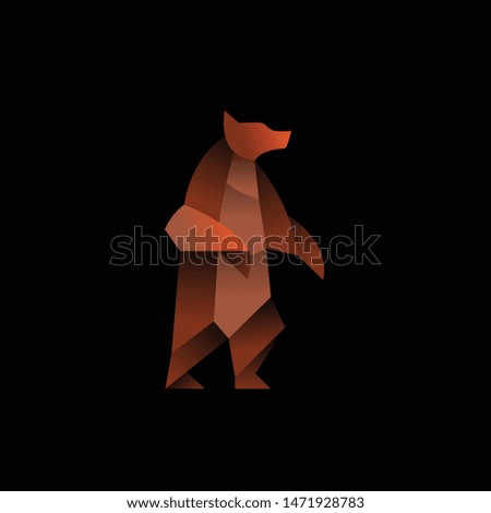 geometric abstract logo with a brown Bear to be the main icon, this is also look modern and clean but unique. available on vector format and trasnparant background!