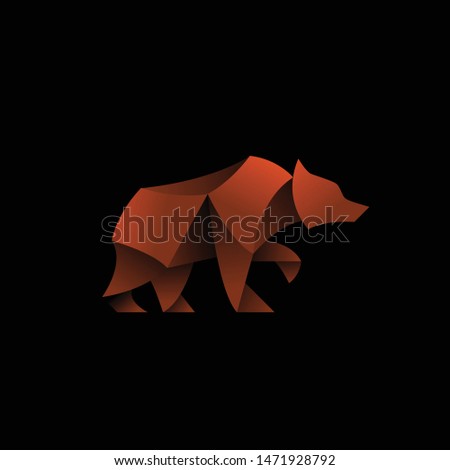 geometric abstract logo with a brown Bear to be the main icon, this is also look modern and clean but unique. available on vector format and trasnparant background!