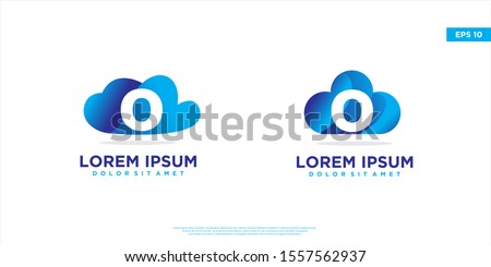 set of initial letter o cloud logo. modern icon, template design