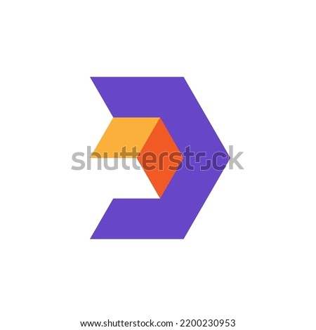 Letter D arrow box modern logo design