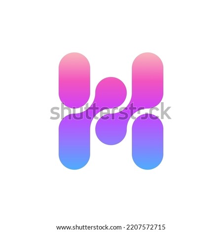 Letter H technology modern logo design template