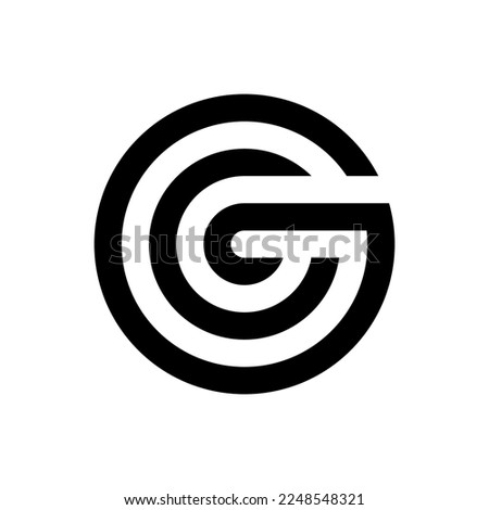 Letter GG or GC creative monogram logo design