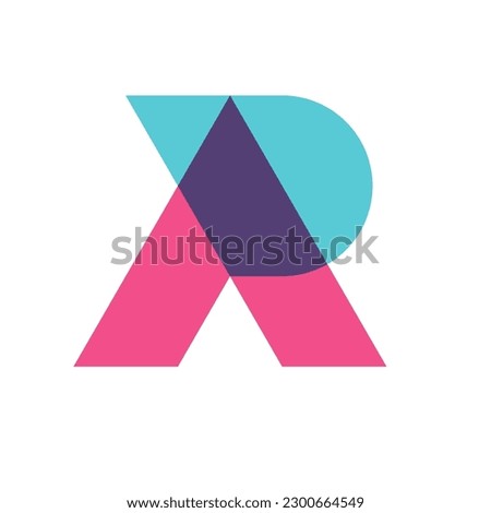 Letter AP AR PA RA overlapping color logo design